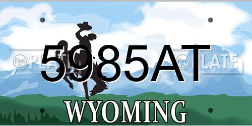 5985AT Wyoming License Plate