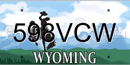 598VCW Wyoming License Plate