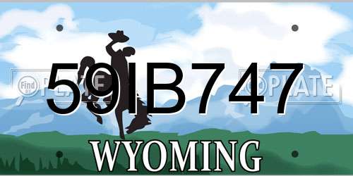 59IB747 Wyoming License Plate