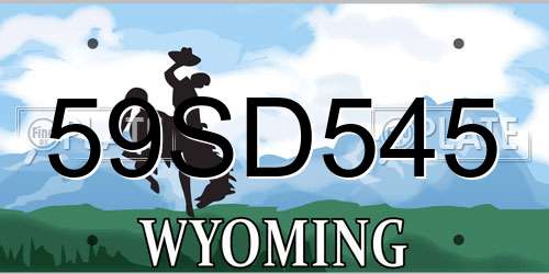 59SD545 Wyoming License Plate
