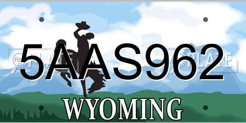 5AAS962 Wyoming License Plate