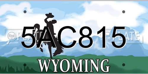 5AC815 Wyoming License Plate