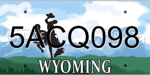 5ACQ098 Wyoming License Plate