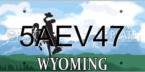 5AEV47 Wyoming License Plate