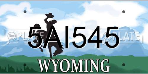5AI545 Wyoming License Plate