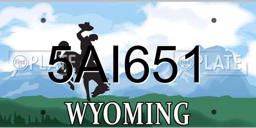 5AI651 Wyoming License Plate