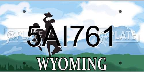 5AI761 Wyoming License Plate