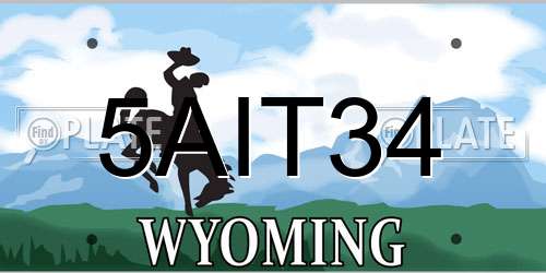 5AIT34 Wyoming License Plate