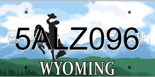 5ALZ096 Wyoming License Plate