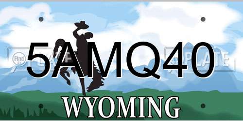 5AMQ40 Wyoming License Plate