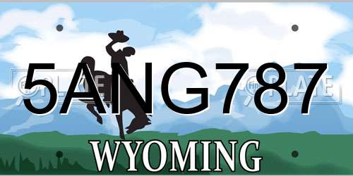 5ANG787 Wyoming License Plate