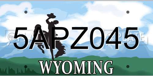 5APZ045 Wyoming License Plate