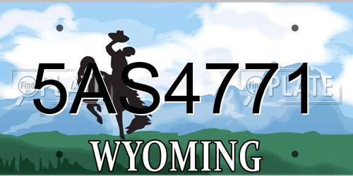 5AS4771 Wyoming License Plate