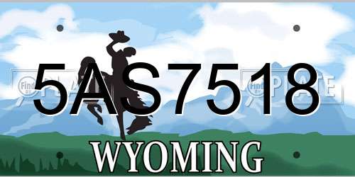5AS7518 Wyoming License Plate