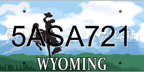 5ASA721 Wyoming License Plate