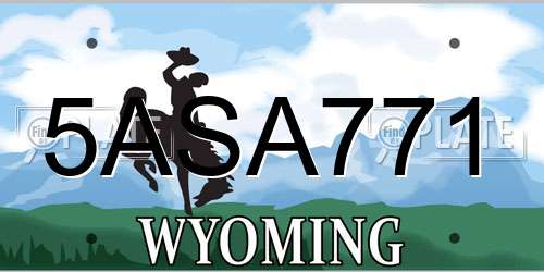 5ASA771 Wyoming License Plate