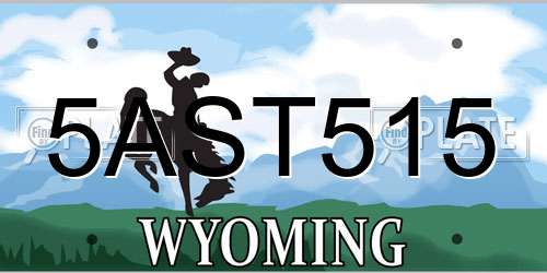 5AST515 Wyoming License Plate