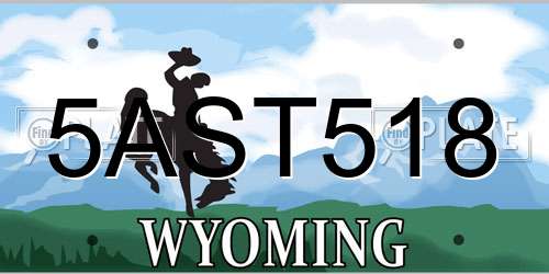 5AST518 Wyoming License Plate