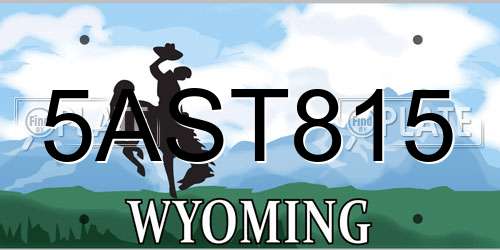 5AST815 Wyoming License Plate