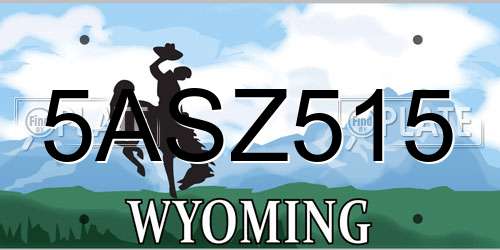 5ASZ515 Wyoming License Plate