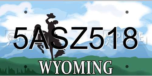 5ASZ518 Wyoming License Plate
