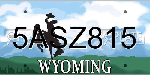 5ASZ815 Wyoming License Plate