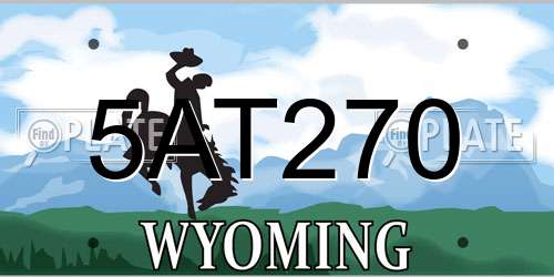 5AT270 Wyoming License Plate