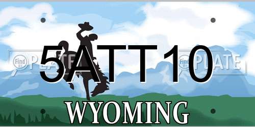 5ATT10 Wyoming License Plate