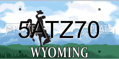 5ATZ70 Wyoming License Plate