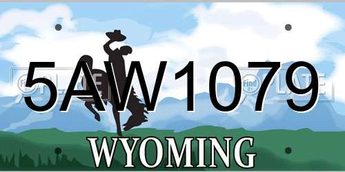 5AW1079 Wyoming License Plate