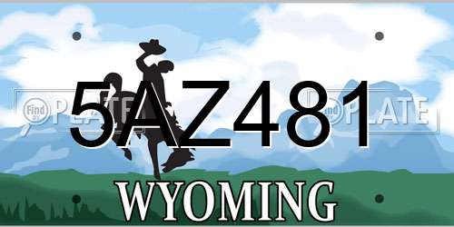 5AZ481 Wyoming License Plate