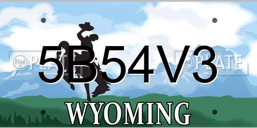 5B54V3 Wyoming License Plate