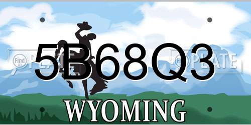 5B68Q3 Wyoming License Plate