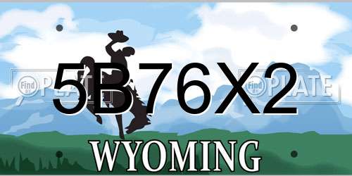 5B76X2 Wyoming License Plate