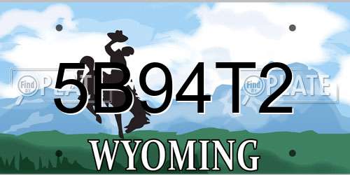 5B94T2 Wyoming License Plate