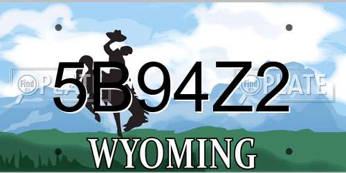 5B94Z2 Wyoming License Plate
