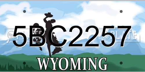 5BC2257 Wyoming License Plate