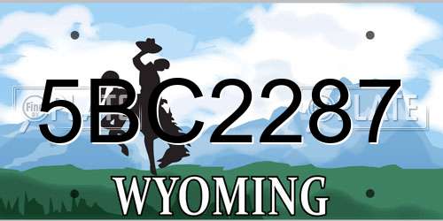 5BC2287 Wyoming License Plate