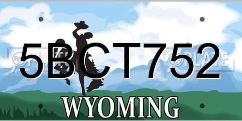 5BCT752 Wyoming License Plate