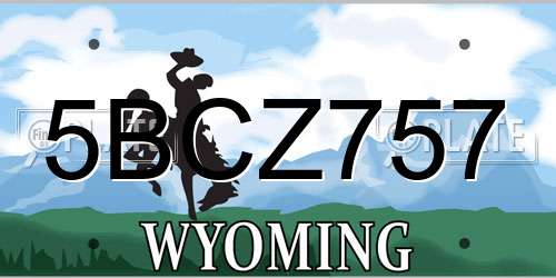 5BCZ757 Wyoming License Plate