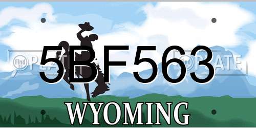 5BF563 Wyoming License Plate