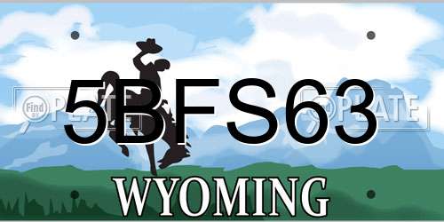 5BFS63 Wyoming License Plate
