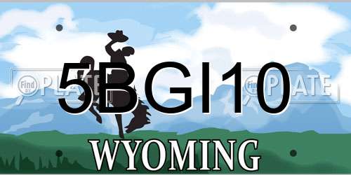 5BGI10 Wyoming License Plate