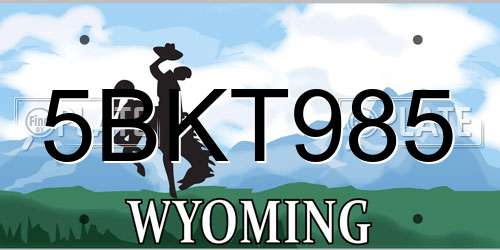 5BKT985 Wyoming License Plate