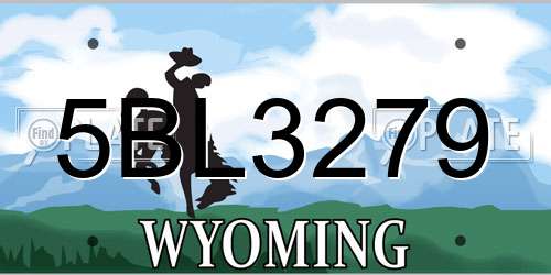 5BL3279 Wyoming License Plate