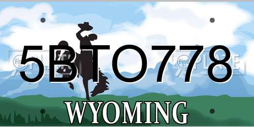 5BTO778 Wyoming License Plate