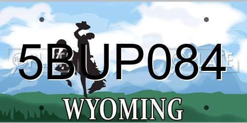 5BUP084 Wyoming License Plate