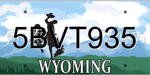 5BVT935 Wyoming License Plate