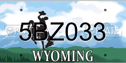 5BZ033 Wyoming License Plate