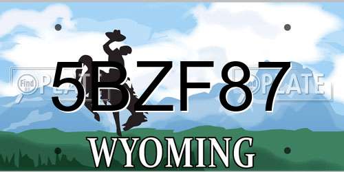 5BZF87 Wyoming License Plate